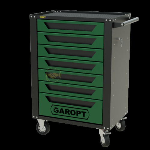 Тележка инструментальная Garopt серия High 7 ящиков доводчики зеленая
