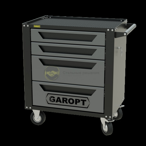 Тележка инструментальная Garopt серия Standart 4 ящика доводчики серая